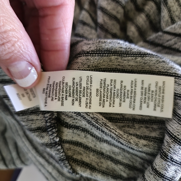 Chico's Gray with Black Stripes Pullover Top Women's Size 3 (Size 16) - Picture 7 of 8